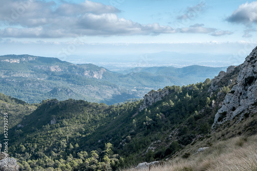 Look to the city of Palma from the mountains