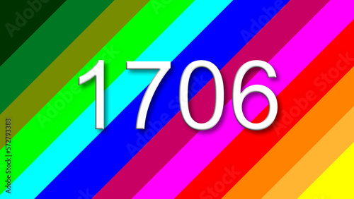 1706 colorful rainbow background year number