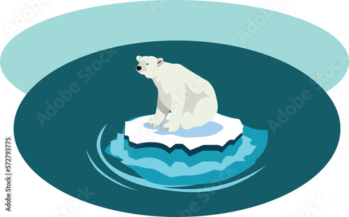 polar bear on tiny ice flake