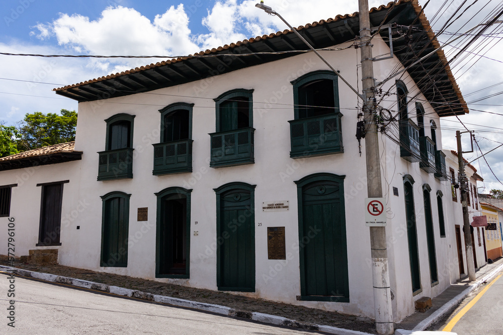 Casarão Monsenhor Paulo Camargo - SANTANA DE PARNAIBA, SP, BRAZIL - JANUARY 15, 2023: Mansion Monsignor Paulo Florêncio da Silveira Camargo, also called Casa da Cultura, was built in the 18th century.