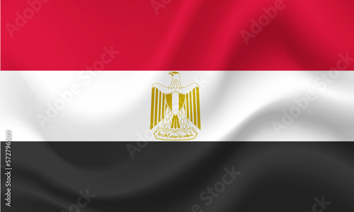Flag of Egypt. Egyptian flag. Egypt flag illustration. Official colors and proportion. Egypt banner. Symbol, icon.
