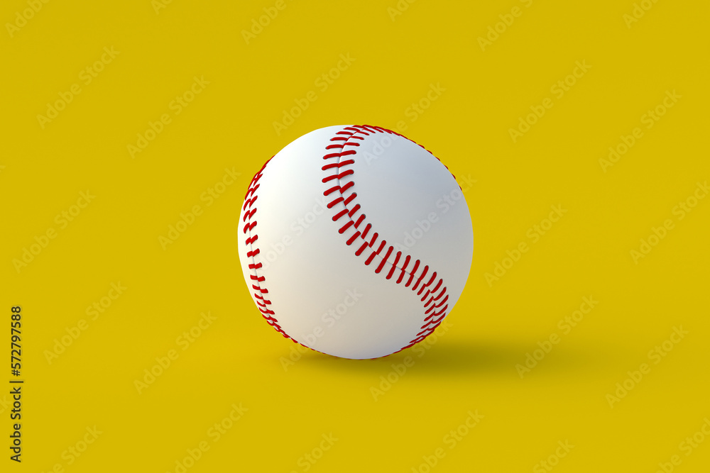 One baseball ball. Sports accessories. 3d render One baseball ball. Sports accessories. 3d render