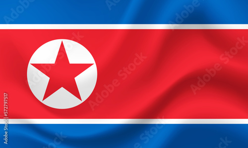 North Korea flag. Symbol of North Korea. Vector flag illustration. Colors and proportion correctly. North Korea background. North Korea banner. Symbol, icon.