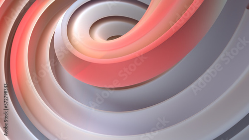 White and pink spiral curve abstract  dramatic  modern  luxury  luxury 3D rendering graphic design element background material