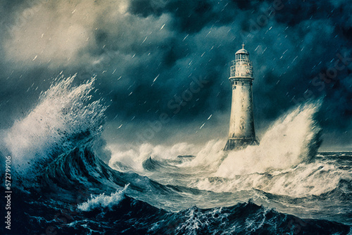 Lighthouse in the storm - generative ai