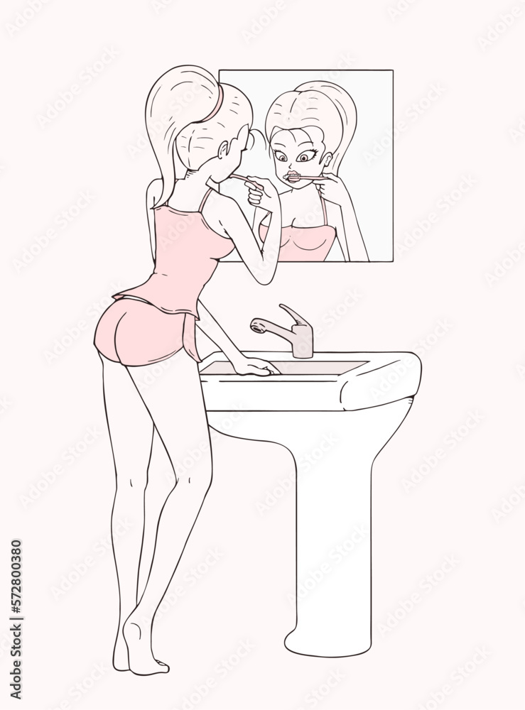 Woman brushing teeth Woman brushing teeth