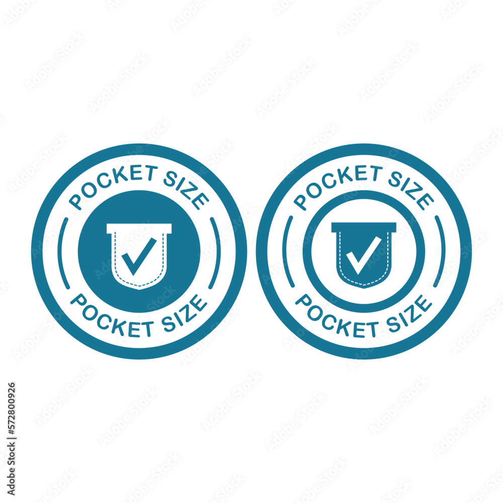 Pocket size badge logo design. Suitable for information and product label Pocket size badge logo design. Suitable for information and product label