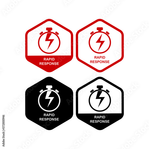 Rapid response badge logo design. Suitable for information