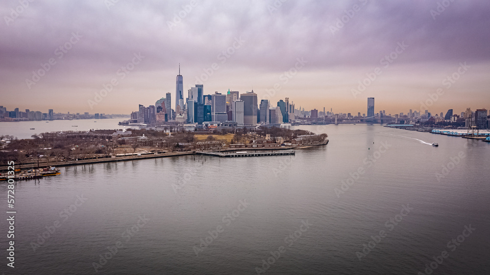 Naklejka premium Manhattan Skyline Aerial Photo