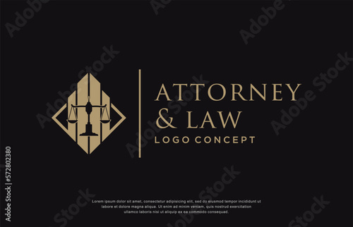 attorney and law business logo design concept, vector illustration.