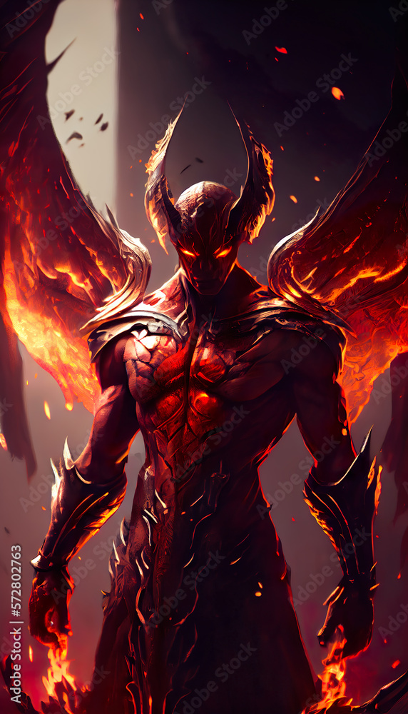 illustration of Lucifer, Fallen Angel, demon and evil, king of hell