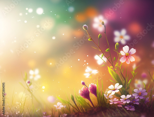 spring meadow with flowers