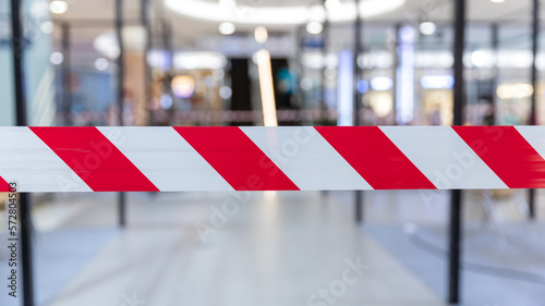 Bild auf Leinwand Red and White Lines of barrier tape