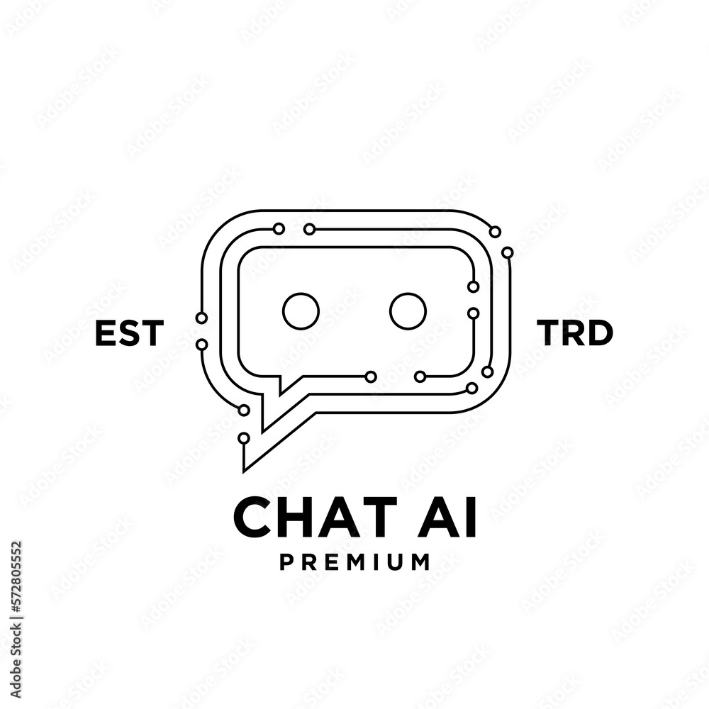 chat AI artificial intelligence Initial letter icon design logo chat AI artificial intelligence Initial letter icon design logo