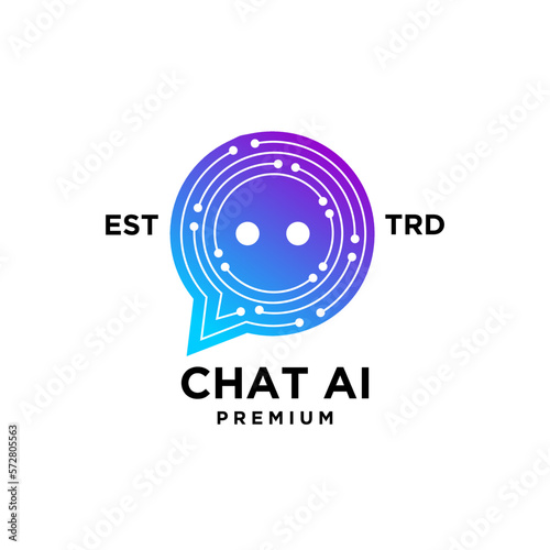 chat AI artificial intelligence Initial letter icon design logo