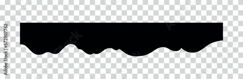 Ink black drop concept. Splashes stencil, high quality manually traced on copy space. Calligraphy effect and pattern. Cartoon flat vector illustrations isolated on transparent background