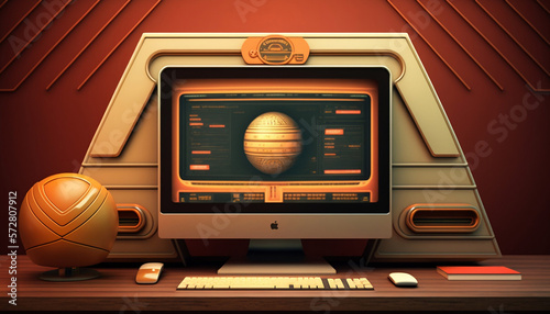 Vintage Retrofuturistic Computer