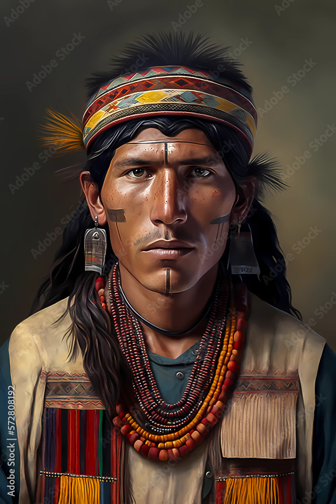 A fictional person, Portrait of a young maya man - generated by generative AI