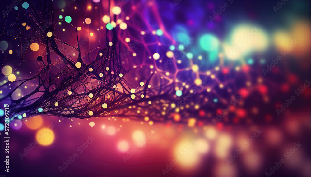 Obraz premium Neural network digital brain stream