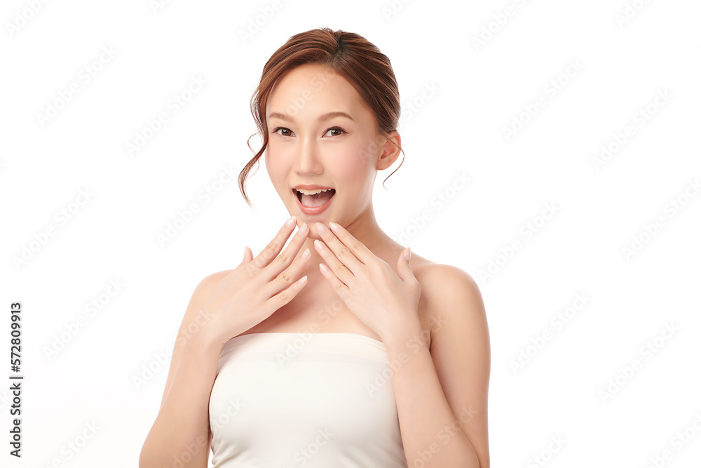Beautiful young asian woman with clean fresh skin on white background, Face care, Facial treatment, Cosmetology, beauty and spa, Asian women portrait. Beautiful young asian woman with clean fresh skin on white background, Face care, Facial treatment, Cosmetology, beauty and spa, Asian women portrait.