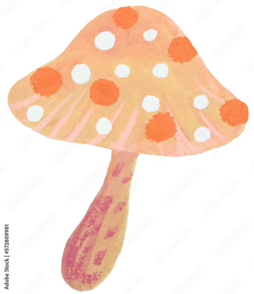 Wild mushroom, Playful acrylic paint hand draw clip art Wild mushroom, Playful acrylic paint hand draw clip art