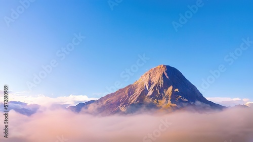 mountain top above the clouds