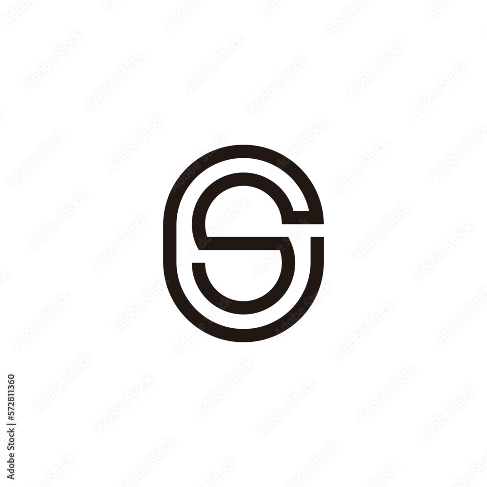 letter cs ovale simple geometric line logo vector letter cs ovale simple geometric line logo vector