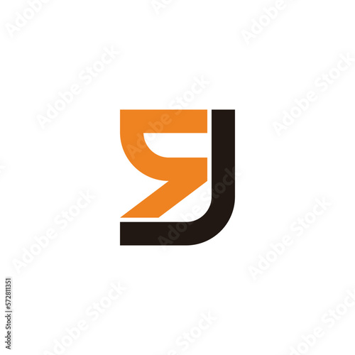 letter sj colorful simple geometric line logo vector