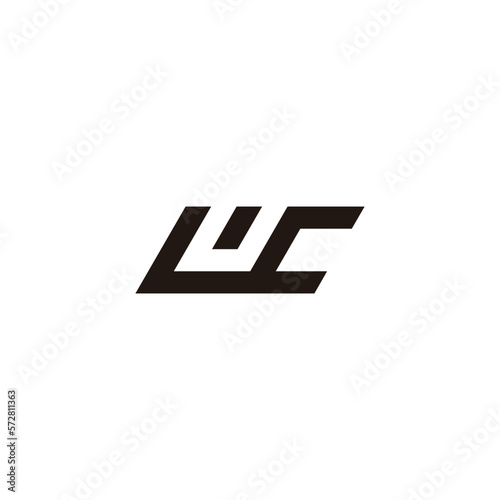 letter uc simple geometric line logo vector photo
