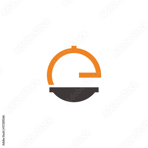 letter e movable food cover logo vector