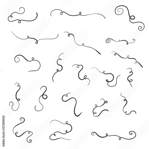set of basic fancy twirl vector element design collection