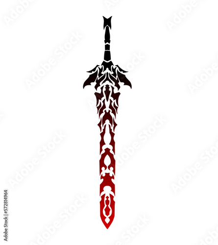illustration vector graphic of tribal art design fantasy sword
