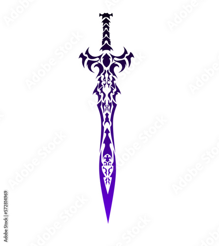 illustration vector graphic of tribal art design fantasy sword