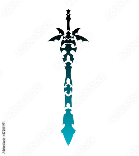 illustration vector graphic of tribal art design fantasy sword