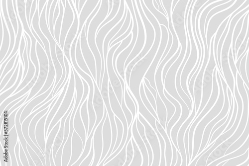 Wavy background. Hand drawn waves. Stripe abstract texture with many lines. Waved pattern. Black and white illustration for banners, flyers or posters