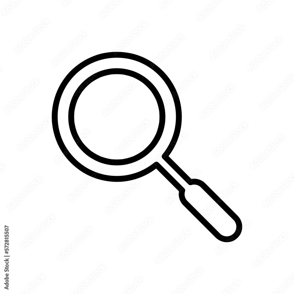 Magnifier vector icon , lorem ipsum Flat design on white background 
