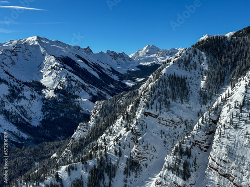 Snow covered mountains in Aspen, Colorado