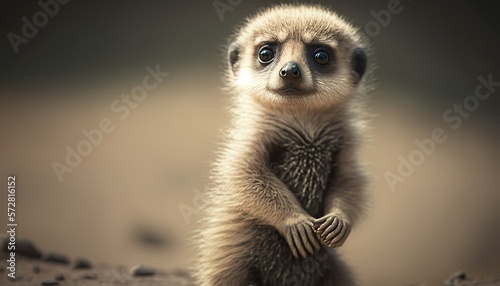 Wallpaper Mural A curious baby meerkat standing up on its hind legs Torontodigital.ca