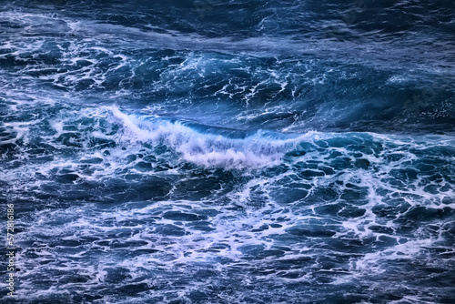 sea waves foam drone view abstract background ocean top
