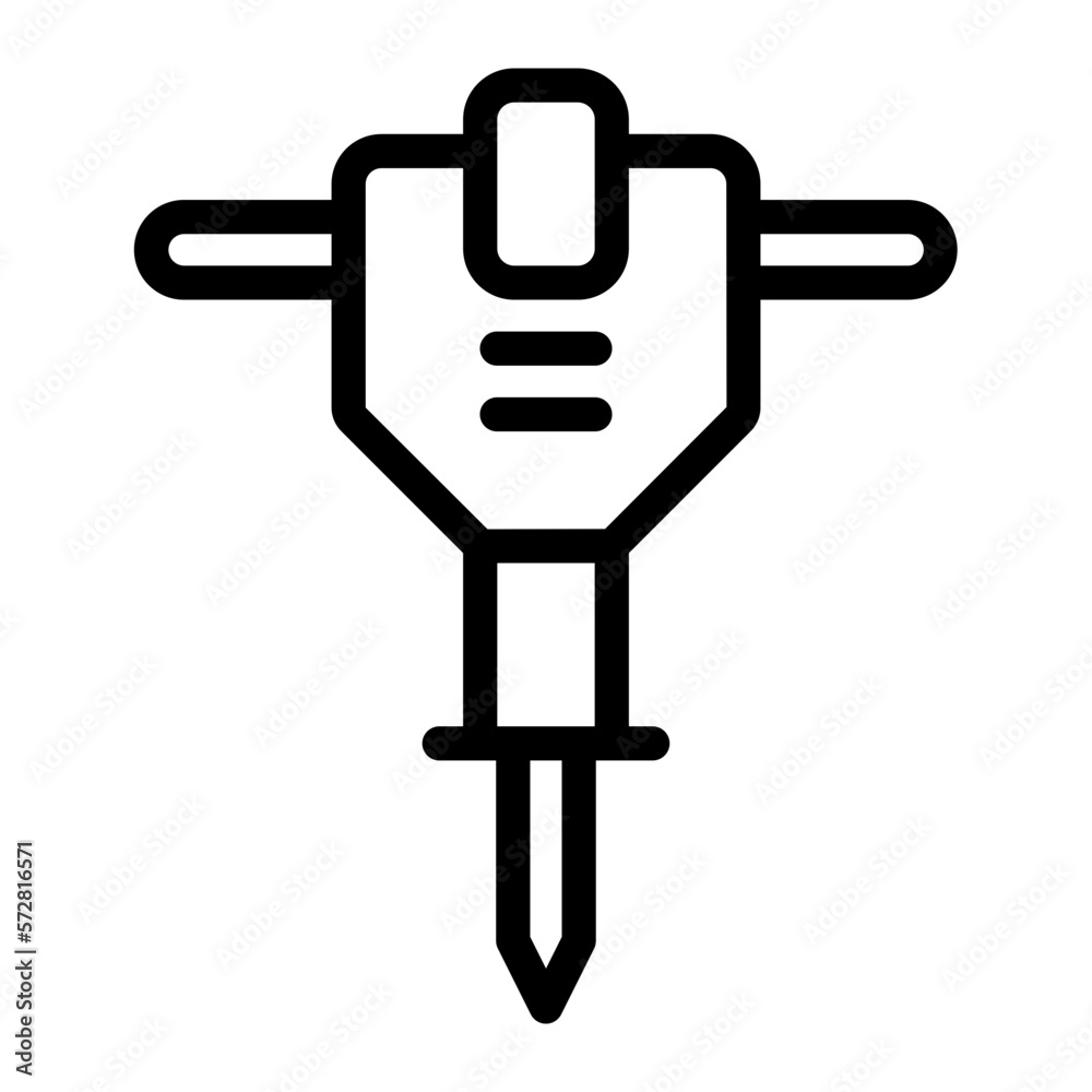 jackhammer line icon jackhammer line icon
