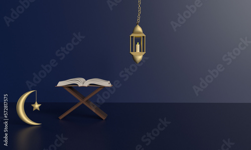 Moon star lamp lightbulb golden yellow orange gradient color background wallpaper copy space ramadon april quran lantern middle east pray faith arabian arab celebration festival muslim islam religion  photo