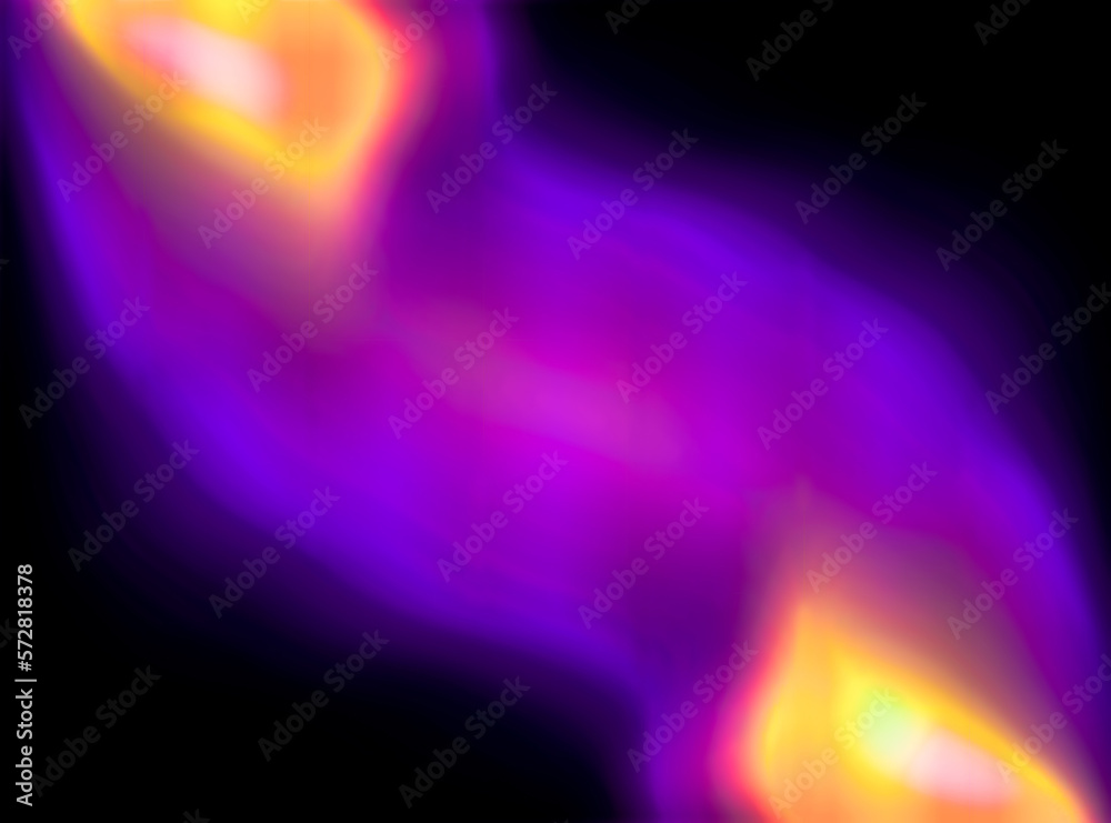 abstract background with fiery wavy lines and spots effect. ultraviolet rays. burning matches on black