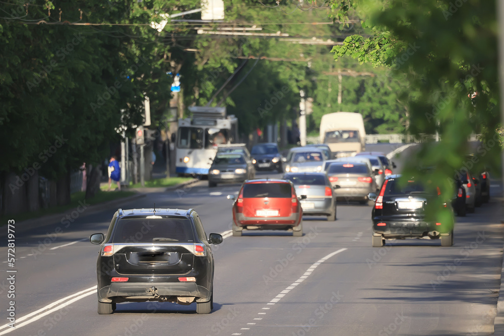 cars on the road in the city view traffic urban background