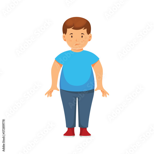 Obesity man vector, illustration of bad habits
