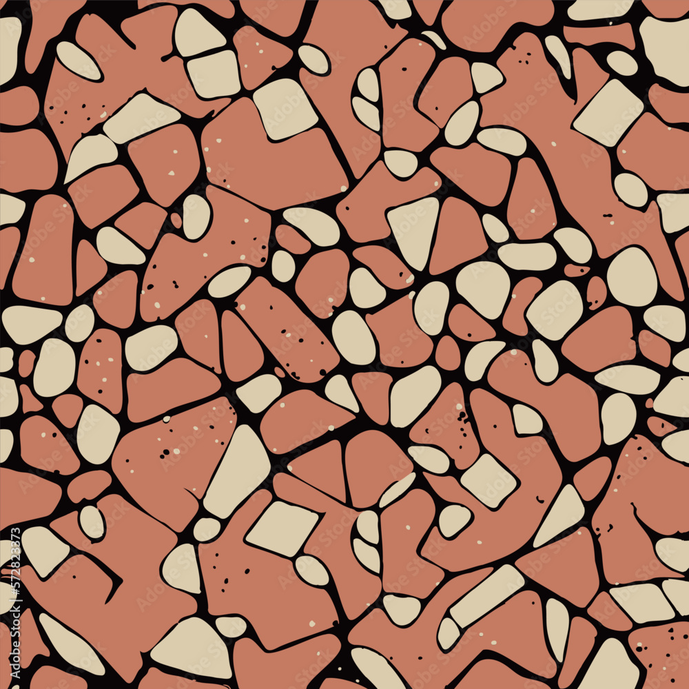 Orange Terrazzo flooring seamless pattern background Orange Terrazzo flooring seamless pattern background