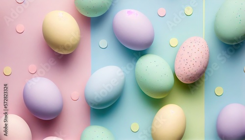 easter Egg decoration pastel celebration  Background. generative Ai