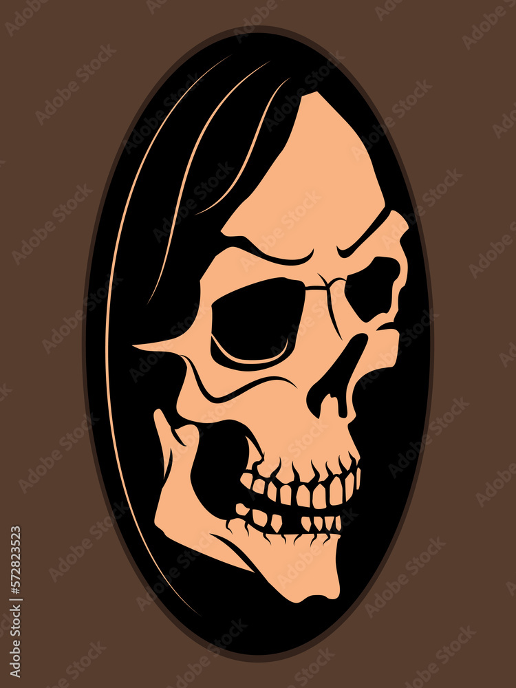 vector head skull illustration