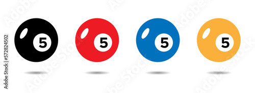 Billiard ball vector icons design set