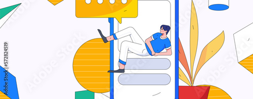 Notice bulletin vector creative flat hand drawn illustration
