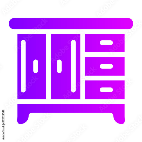 chest of drawers gradient icon